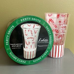 Lolita Candy Cane Hand-painted Shot Glass New in Box